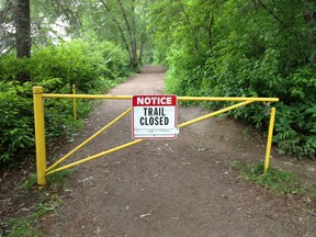 River valley trails are closed following a rain and wind storm in Edmonton.