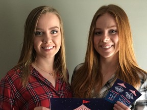 Sisters Kayla and Taryn Walker, left and right, are organizing a country video dance July 29 under the Railway City Big Top to raise money for St. Thomas-Elgin General Hospital, which saved Kayla's life as a youngster. (Contributed Photo)