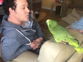 Columnist Bill Welychka with Bruno, his Amazon parrot. (Submitted photo)