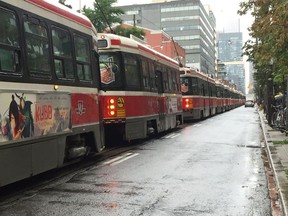On average, 34 TTC vehicles — or $68 million worth of assets — were out of service between July and December 2016, according to a report going to the city’s transit agency board’s audit committee. (TORONTO SUN/FILES)