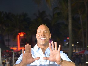 Dwayne Johnson at the Paramount Pictures' World Premiere of 'Baywatch' on the beach in Lummus Park Ocean Drive & 7th ST. in Miami Beach, Florida, May 13, 2017. (JLN Photography/WENN.COM)