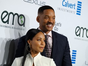 Jada Pinkett-Smith and Will Smith attend the 26th annual EMA awards at Warner Bros studio lot in Burbank, on October 22, 2016. (CHRIS DELMAS/AFP/Getty Images)