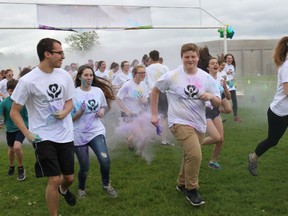 Bruce Bell/The Intelligencer
They’re off and running in the five-kilometre colour run at TogetherFest at Bayside Secondary School on Friday afternoon.