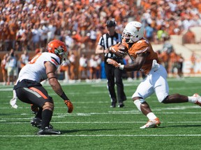 Wide receiver Daje Johnson, who once starred for the Texas Longhorns, is at rookie camp with the Redblacks. (Getty Images)