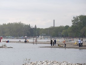High water levels at Kew Beach on Saturday May 27, 2017. People could let their dogs surf. (Michael Peake/Toronto Sun)