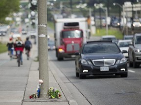 The bike path on the south side of Lake Shore Blvd. W. where a boy was killed  on  May 24, 2017. (ERNEST DOROSZUK, Toronto Sun)