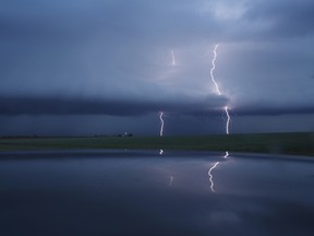 Lightning and rain.