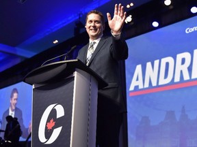 Andrew Scheer speaks after being elected the new leader of the federal Conservative party at the federal Conservative leadership convention in Toronto on Saturday, May 27, 2017. THE CANADIAN PRESS/Frank Gunn