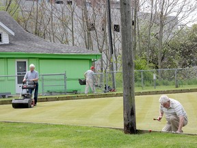 Crews were hard at work on the grounds of the Chatham Lawn Bowling Club in May.