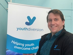 Shawn Quigley, executive director of Youth Diversion, after announcing a new program, Intersections, which will help at-risk youth in Kingston. (Ian MacAlpine/The Whig-Standard)