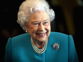Queen Elizabeth II visits Drapers' Hall for a luncheon on the occasion of the 70th Anniversary of Her Majesty's Admission to the Freedom of the Company on May 31, 2017 in London, England. (Photo by Chris Jackson - WPA Pool/Getty Images)