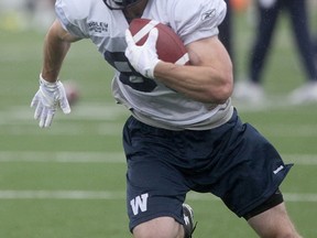 Addison Richards during a workout at Winnipeg Blue Bombers training camp in Winnipeg on May 28, 2015. (Chris Procaylo/Winnipeg Sun/Postmedia Network)