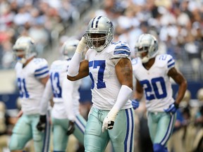 Defensive end Victor Butler (57) played 46 games for the Dallas Cowboys before his career was put on hold by injuries. (Getty Images)