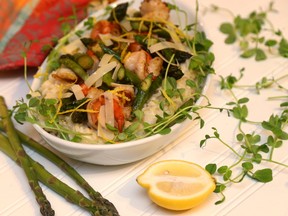 Asparagus and Lemon Risotto with Shrimp. (MIKE HENSEN, The London Free Press)