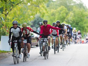Bluewater International Granfondo organizers are hoping they’ll have as many as 750 registrants for the Aug. 6 event. Last year the event was capped at 500 riders. File photo shows the first Grandfondo cycle through the Niagara Region in 2013. (File photo/Postmedia Network)
