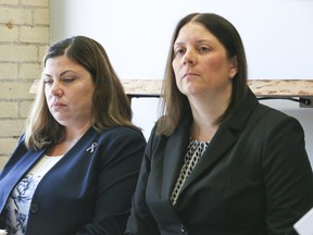 Former Waterloo police officers Angelina Rivers (left) and Sharon Zehr are part of a class-action lawsuit against the Waterloo Regional Police Service. (VERONICA HENRI/TORONTO SUN)