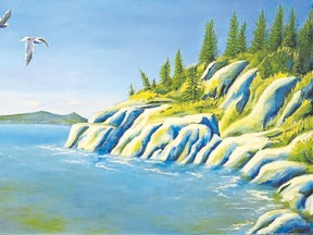 Huron Shores by Lara Leitch is part of an exhibition by members of the Lambeth Art Association called Beauty of Canada and its Life.