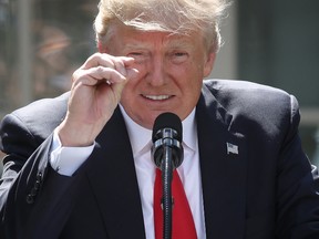 U.S. President Donald Trump announces his decision for the United States to pull out of the Paris climate agreement in the Rose Garden at the White House on June 1, 2017 in Washington, DC. (GETTY IMAGES)