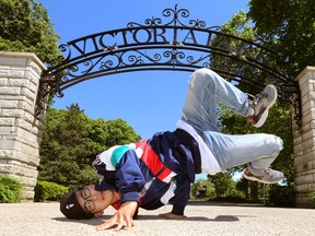 Jim Han of Ill at Will Street Dance Crew gets ready for this weekend?s 100in1Day in London at Victoria Park Thursday.  (Mike Hensen/The London Free Press)
