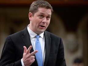 Conservative Leader Andrew Scheer asks a question during question period in the House of Commons on Parliament Hill in Ottawa on Thursday, June 1, 2017. THE CANADIAN PRESS/Adrian Wyld