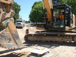 Cope Construction worker Jeremy Vorsteveld at work. (Justine Alkema/Clinton News Record)