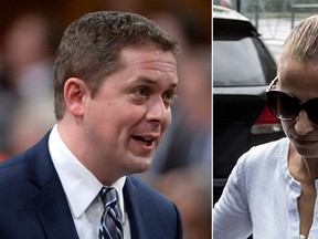 Andrew Scheer and Karla Homolka. (The Canadian Press/Montreal Gazette Photos)