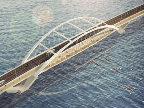 An artist's impression of an aerial image of the Third Crossing.