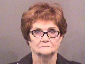 This booking photo released by Sedgwick County Sheriff's Office shows Lila Mae Bryan of Mesquite, Texas.  (Sedgwick County Sheriff's Office via AP)