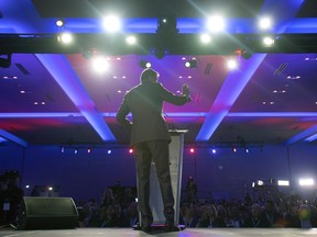 Maxime Bernier speaks during the opening night of the federal conservative leadership convention in Toronto on Friday, May 26, 2017. THE CANADIAN PRESS/Fred Thornhill