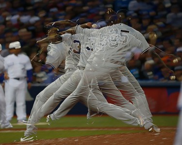 New York Yankees Michael Pineda P (35 in a multiple exposure frame in Toronto, Ont. on Friday June 2, 2017. Jack Boland/Toronto Sun/Postmedia Network