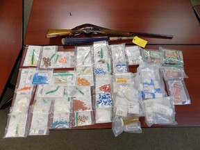 OPP Photo
Drugs and weapons seized during a series of drug busts in Quinte West and Marmora earlier this week
