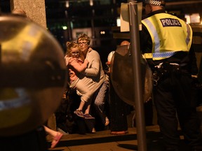 People are lead to safety on Southwark Bridge away from London Bridge after an attack on June 4, 2017 in London, England.(Carl Court/Getty Images)