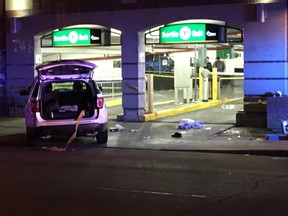 A photo provided by a witness outside a parking garage on Murray Street in an early Saturday morning shooting in the ByWard Market. The photo was taken from restaurant Chez Lucien. June 3, 2016. (Photo by Lee Demarbre)