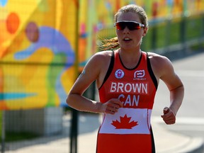 Carp's Joanna Brown, shown here in 2015 during the Pan-American Games, placed third in a World Cup sprint triathlon race in Italy on Sunday. It was her second World Cup medal of the year following a silver in New Zealand in April.