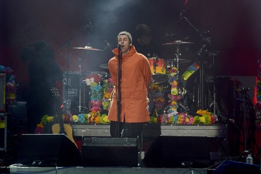 In this handout provided by 'One Love Manchester' benefit concert Liam Gallagher performs on stage on June 4, 2017 in Manchester, England. (Getty Images/Dave Hogan for One Love Manchester)
