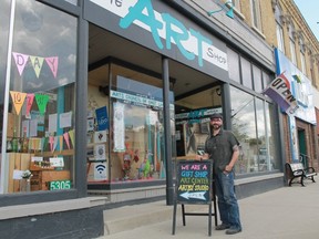 Francis Martin, of the Art Council of East Lambton, stands in front of Watford's Art Shop, one of the venues in the community’s fourth annual Art Social Day, to be held June 10.
CARL HNATYSHYN/SARNIA THIS WEEK