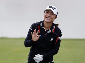In this May 24, 2017, file photo, Lydia Ko, of New Zealand, attends a media event at Trump National Golf Club in Bedminster, N.J. An oversight by the LPGA Tour means Lydia Ko is still ranked No. 1. (AP Photo/Julio Cortez, File)