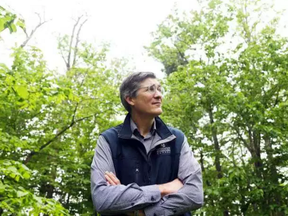 Joël Bonin, Quebec Vice President of Nature Conservancy Canada stands amongst the trees in Montebello, QC, after announcing new land that will be protected, June 05, 2017. (Jean Levac, Postmedia)