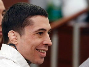 In this March 20, 2017, file photo Jonathan Koppenhaver, also known as War Machine, appears at the Regional Justice Center in Las Vegas. Koppenhaver was sentenced on Monday, June 5 to spend the rest of his life in prison for kidnapping, beating and sexually assaulting his porn actress ex-girlfriend and beating her male friend in 2014. (Bizuayehu Tesfaye/Las Vegas Review-Journal via AP, File)