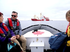 Guests are taken to the ship Polar Prince off the shores of Kingston Monday. The ship is on a 150-day coast to coast to coast journey called Canada C3, part of Canada's sesquicentennial. (Ian MacAlpine /The Whig-Standard)