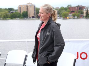 Federal Minister of the Environment and Climate Change Catherine McKenna is seen off Kingston’s downtown waterfront aboard the Polar Prince, which is on a 150-day coast-to-coast-to-coast trip from Toronto to Victoria via the Northwest Passage called Canada C3. (Ian MacAlpine/The Whig-Standard)