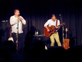 Sean McCann (right), accompanied by Chris Murphy, performed to a sold out crowd at Bayfield Town Hall.