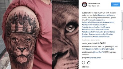 Toronto Maple Leafs' Auston Matthews got a giant tattoo of a lion wearing a  crown