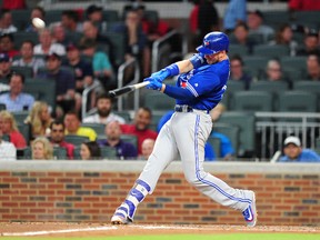 Blue Jays first baseman Justin Smoak leads the team in home runs and RBIs through 58 games this season. (Getty Images)
