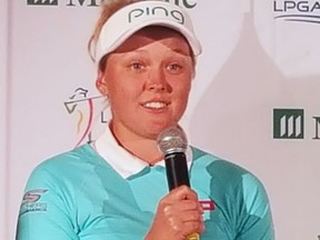 Brooke Henderson at the Manulife LPGA Classic press conference in Cambridge, Ont., on June 6, 2017. (Dave Hilson/Postmedia)