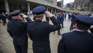 Beginning of the commemoration of the 73rd anniversary of D-Day and the Battle of Normandy during the Second World War at a ceremony held at Nathan Phillips Square in Toronto, Ont. on Tuesday June 6, 2017. Ernest Doroszuk/Toronto Sun/Postmedia Network