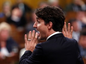 Prime Minister Justine Trudeau stands in the House of Commons during Question Period on Parliament in Ottawa, Wednesday, June 7, 2017. (THE CANADIAN PRESS/Fred Chartrand)