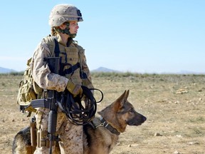 Kate Mara as Megan Leavey with Rex in "Megan Leavey." (Jacob Yakob/Bleecker Street)