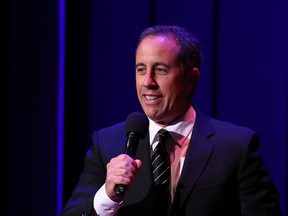 Jerry Seinfeld performs on stage at the National Night Of Laughter And Song event hosted by David Lynch Foundation at the John F. Kennedy Center for the Performing Arts on June 5, 2017 in Washington, DC. (Photo by Tasos Katopodis/Getty Images for David Lynch Foundation)