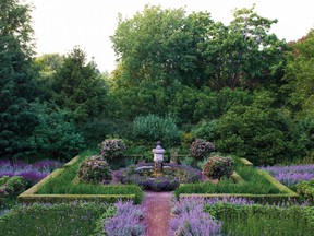 This beautiful purple garden on architect Peter Marino?s property is featured in his book The Garden of Peter Marino. Among the apple orchards, art objects, and hundreds of evergreens on his 12-acre property in the Hamptons of New York is a garden color wheel, with purple flowers at the north end of the property. (photos by Jason Schmidt/Rizzoli via AP)